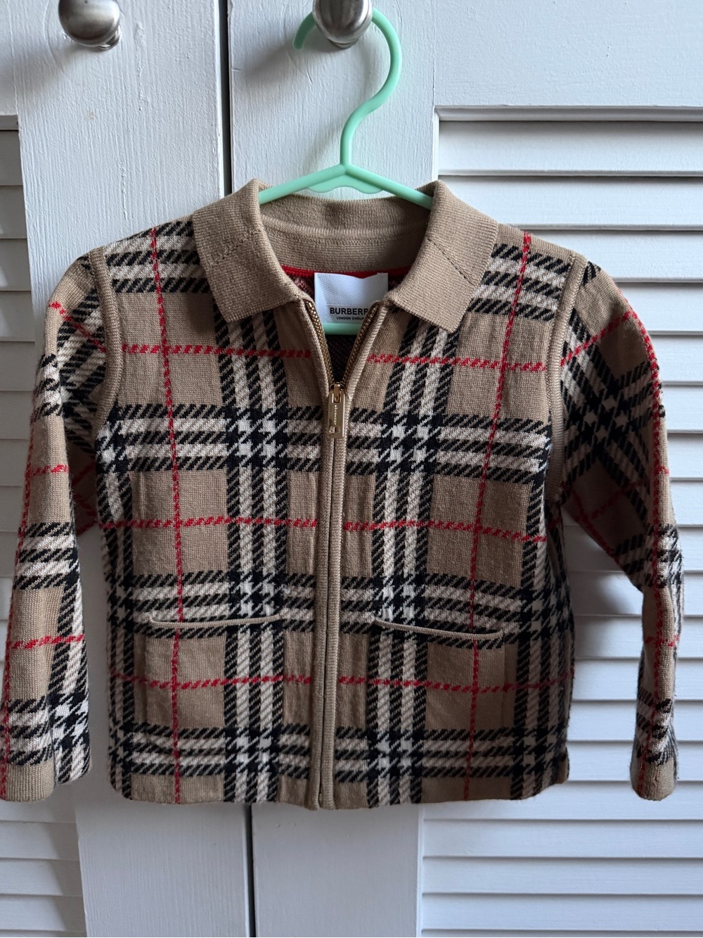 Burberry baby zip-up knitwear cardigan